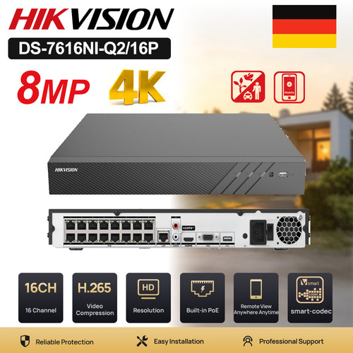 Hikvision 16ch poe nvr 4k - hikvision,